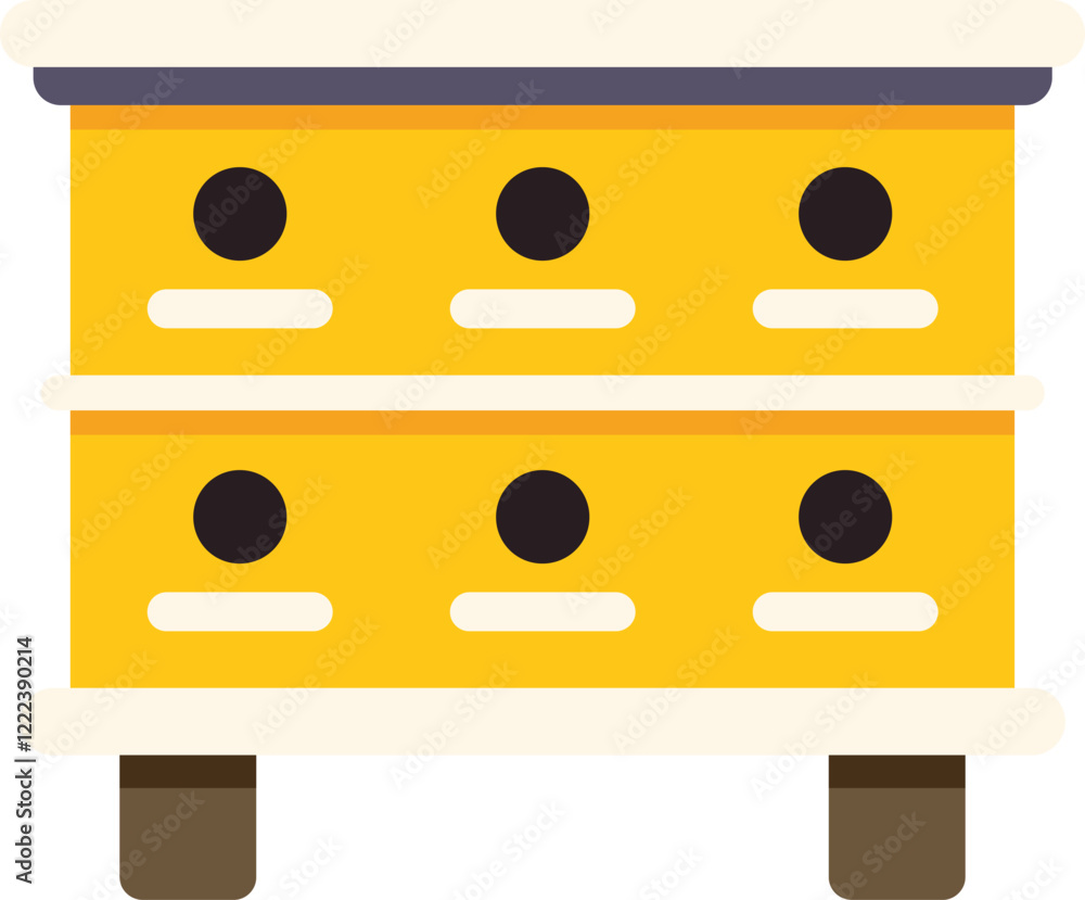 Poster this flat color vector icon representing a beehive is ideal for illustrating apiculture and related 