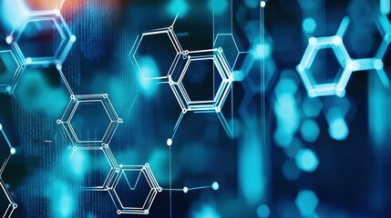 Abstract Monochrome Hexagons in Background with Chaotic Design