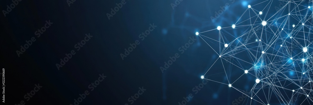 Aufkleber bright connections create a geometric pattern on a dark background, hinting at tech advancement