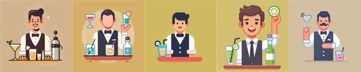 Bartender vector set
