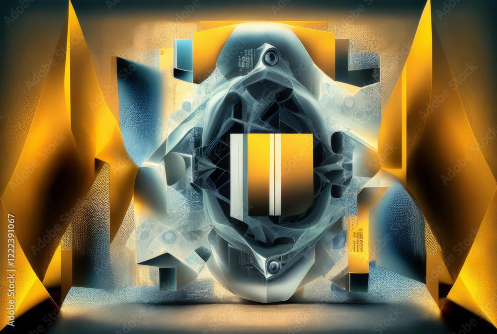 Poster exploring the vibrant interplay of color and form in abstract art