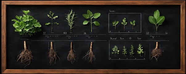 Sketching plant anatomy in chalkboard style biology art