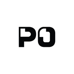 PO monogram logo design letter text name symbol monochrome logotype alphabet character simple logo