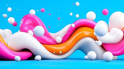 Abstract Colorful Fluid Waves A Vibrant 3D Rendering