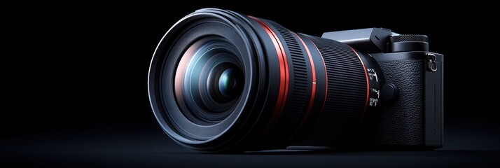Close up view of a high end camera with a large lens designed for capturing stunning images
