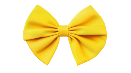 Yellow bow tie on transparent background 