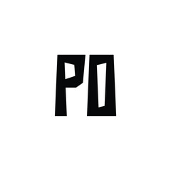 PO monogram logo design letter text name symbol monochrome logotype alphabet character simple logo