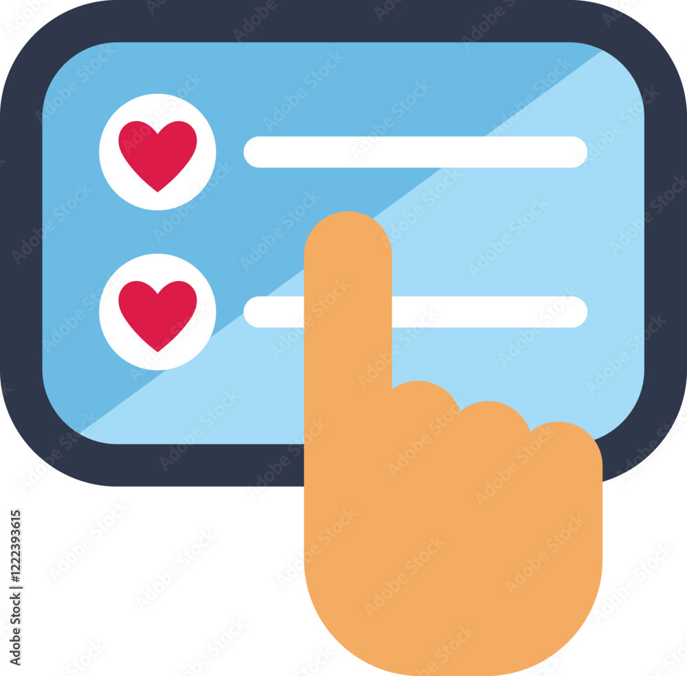 Poster hand is choosing from a list of options on a touchscreen, indicating a preference or making a select