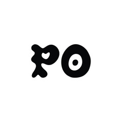 PO monogram logo design letter text name symbol monochrome logotype alphabet character simple logo