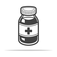Bottle of medicine icon transparent vector isolated