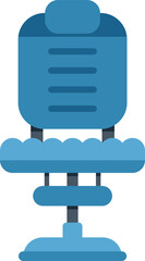 Blue office chair providing comfortable sitting experience, perfect for depicting workplace or home office