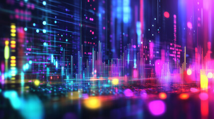 Fototapeta premium Blue neon audio sound voice wave pulse light. Abstract radio electronic music frequency vector effect background. Vibrant track equalizer waveform, blurred curve graph illustration.
