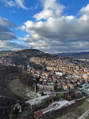 Panoramic View from Avaz Twist Tower in Sarajevo, Bosnia and Herzegovina