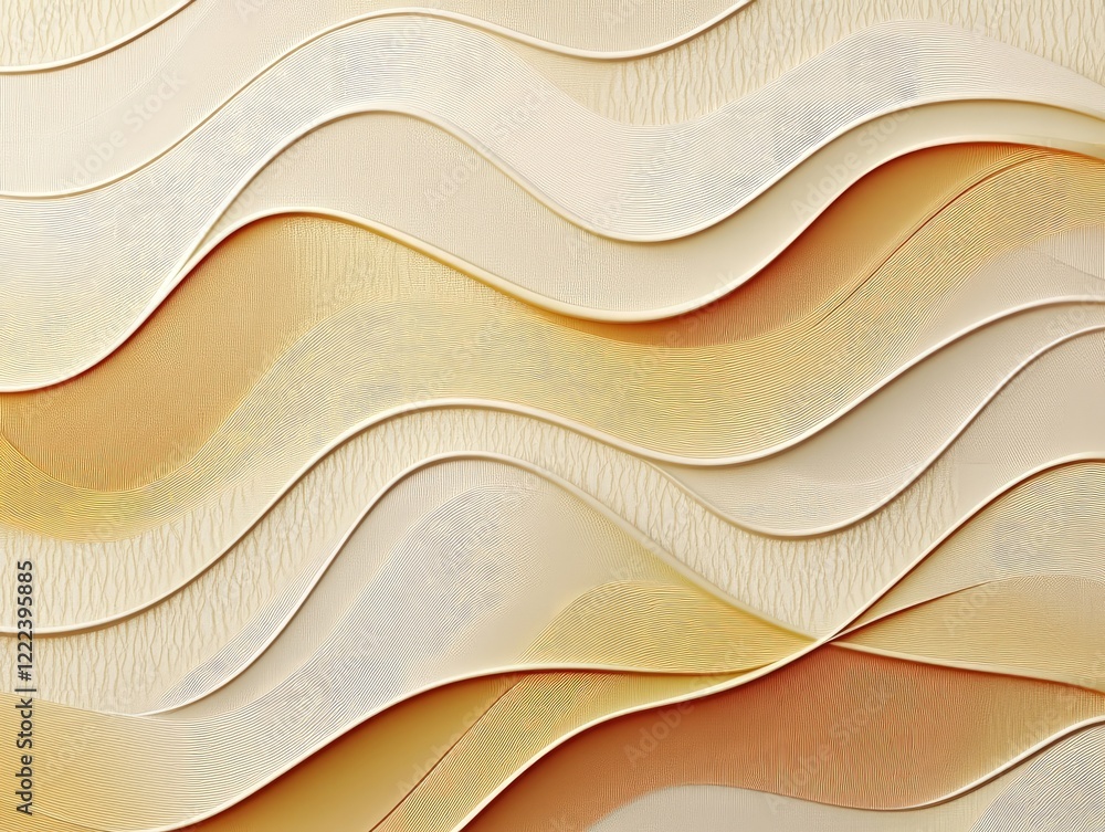 Poster Abstract Beige and Orange Wave Pattern Background Texture Design Image