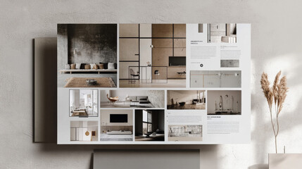 architecture interior Presentation slide design template, portfolio presentation template