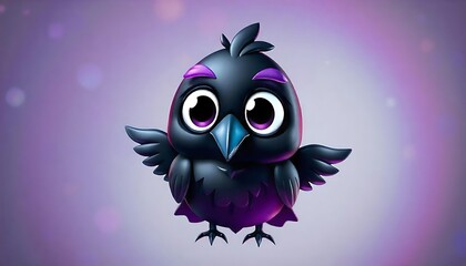 Obraz premium Adorable Baby Crow: A Digital Artwork