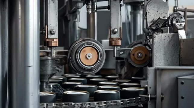 Automated machinery in a production facility.