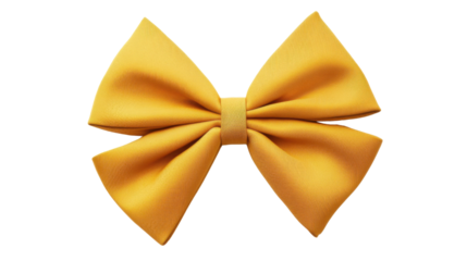 Yellow bow tie on transparent background 
