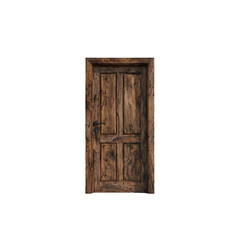 Rustic wooden door design home interior digital art isolated with transparent background