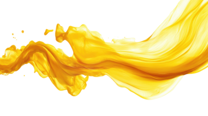 Paint yellow splash on transparent background