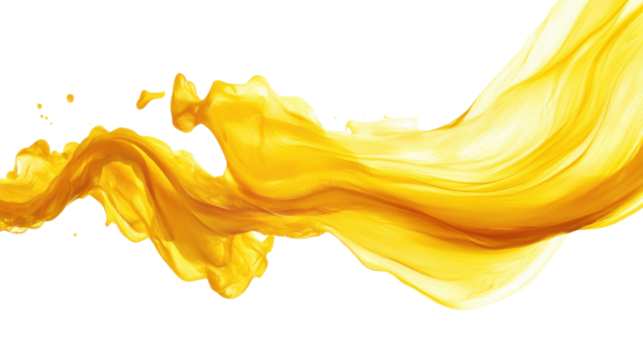 Paint yellow splash on transparent background