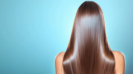 Fototapeta premium Elegant Long Hair Model - Soft Motion in Minimalist Setting
