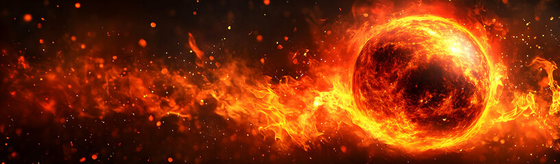 Fiery planet explodes in space; cosmic background