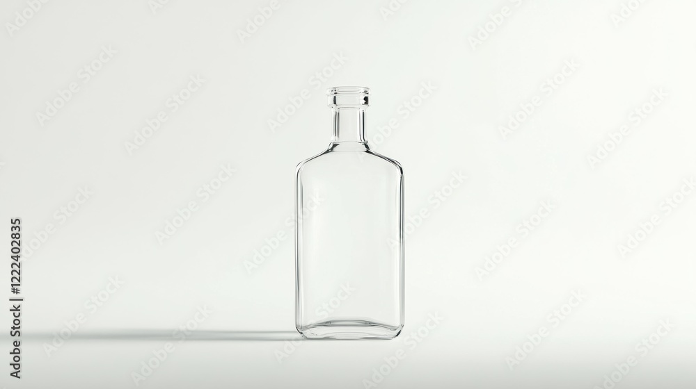 Poster a clear glass bottle isolated on a pure white background for multiple uses and concepts
