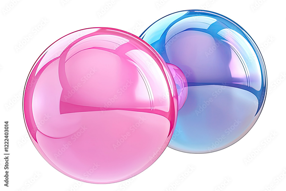 Poster fairy shake idea. colorful translucent bubbles in pink and blue creating a playful and vibrant atmos