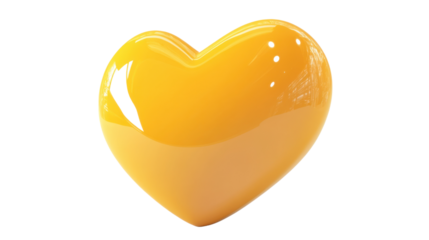 Yellow Heart on transparent background