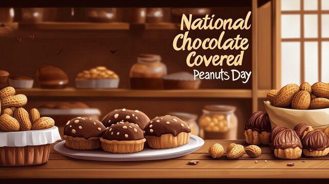 National Chocolate Covered Peanuts Day, illustration