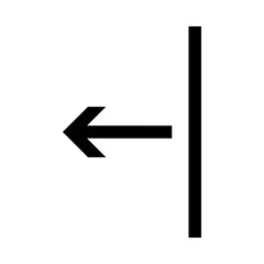 Arrow left from line icon in black, outline style and transparent background
