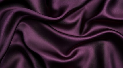 Obraz premium Black background with burgundy satin cloth, elegant fabric texture. Abstract dark backdrop for design and decoration.