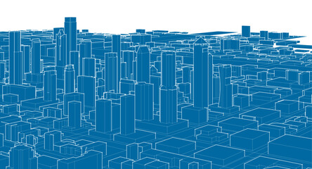 modern city panorama 3d illustration	
