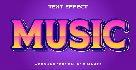 Music editable text effect