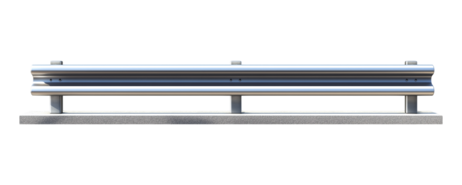 Guardrail isolated on a transparent background, cut out