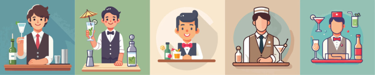 Bartender vector set