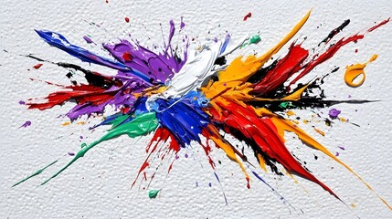 Abstract Colorful Explosion Paint Splatter Art
