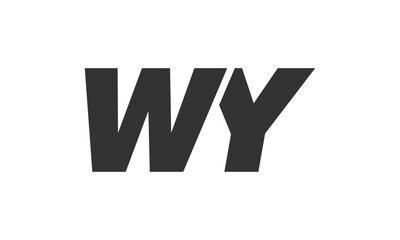 WY Techno Editable Font Logo For Corporate Branding. Bold, Futuristic Design With Unique Typographic Ideas. Minimal Custom Type And Dynamic Letter