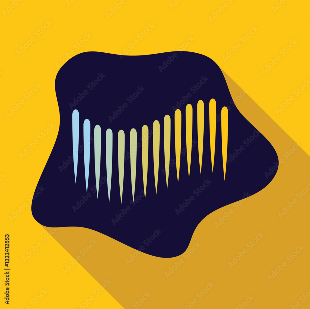 Poster vibrant audio spectrum visualization representing sound frequencies with colorful peaks and valleys 