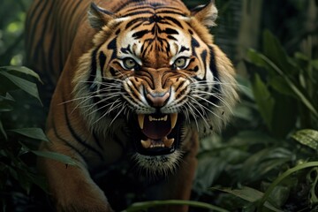 Fototapeta premium Tiger wildlife animal mammal.