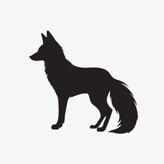 Minimalistic black  fox silhouette icon vector
