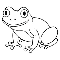 frog cartoon isolated outline silhouette vector 