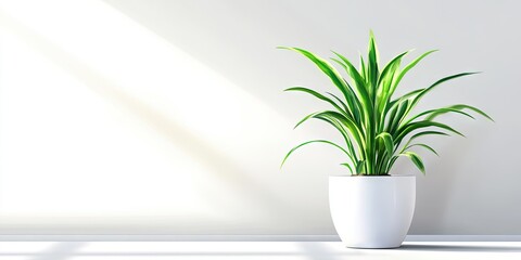 illustration spider plant potted plant in modern balcony