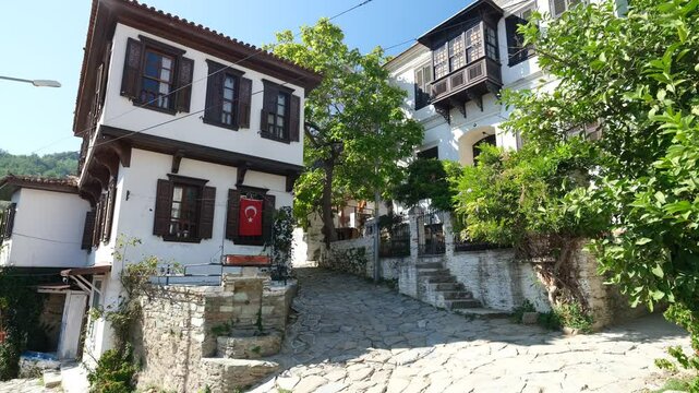Historical streets and houses of the historic and touristic town of Sirince. An ancient Greek village in the Aegean region. Selcuk district, Izmir city, Turkey