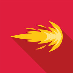 Yellow comet blazing across a vibrant red backdrop, leaving a fiery trail in its cosmic journey