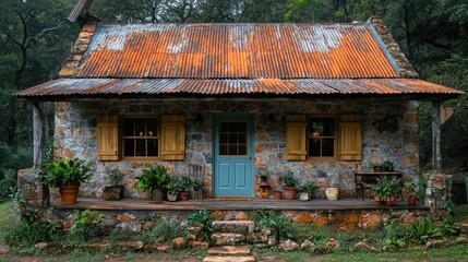 Rustic Stone Cottage in the Woods