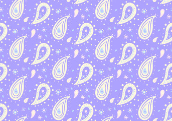 Paisley flat on scrap surreal. Curl buta on color image. Swirling rich to indian fabric.