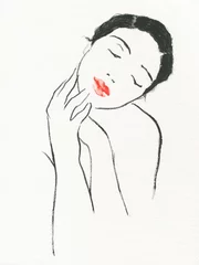 abstract woman portrait. watercolor painting. illustration © Anna Ismagilova