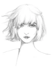 Gordijnen abstract woman portrait. illustration © Anna Ismagilova
